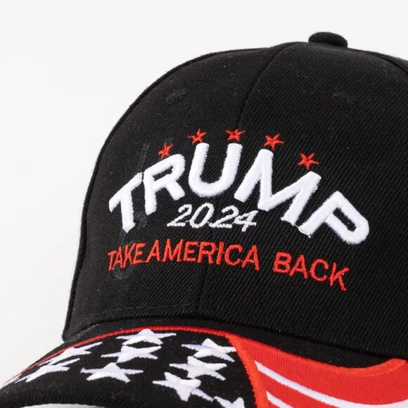 TRUMP 2024 "TAKE AMERICA BACK" Embroidered Baseball Cap - Adjustable - NEW - Blk - Picture 6 of 6